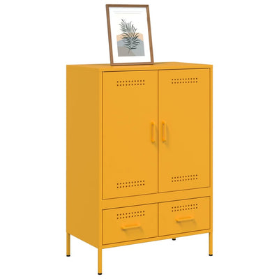 Kaappi sinapinkeltainen 68x39x101,5 cm kylmävalssattu teräs