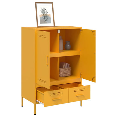 Kaappi sinapinkeltainen 68x39x101,5 cm kylmävalssattu teräs