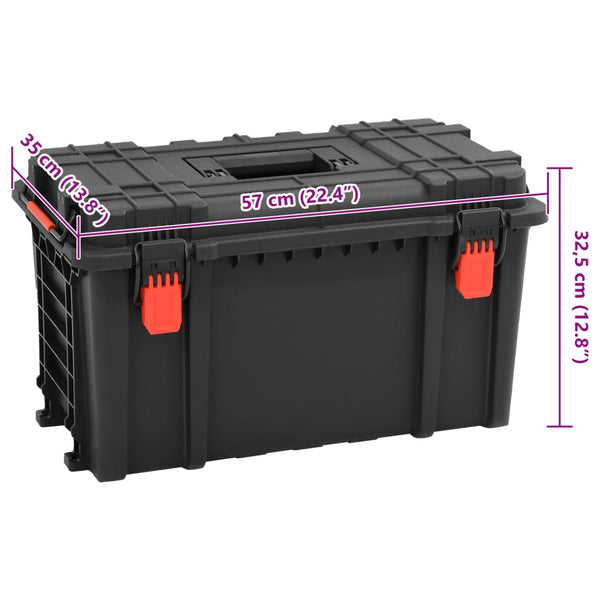 Kannettava Flight Case Musta 57x35x32,5 cm PP