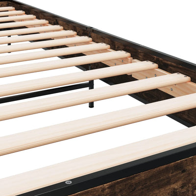 Savutammi sängynrunko Evghenie 90x200cm (puinen ja metalli)