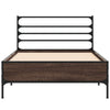 Ruskea sängynrunko Evghenie 90x190cm (puinen ja metalli)