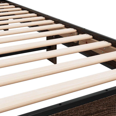 Ruskea sängynrunko Natu 90x200cm (puinen ja metalli)