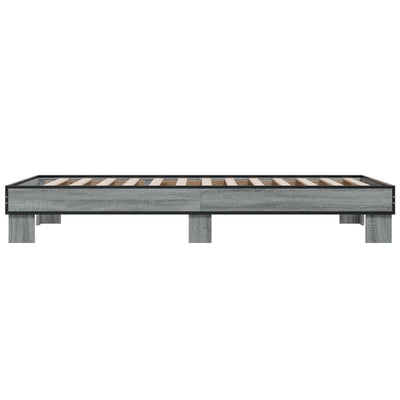 Harmaa sängynrunko Ladilslau 100x200cm (puinen ja metalli)