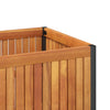 Kukkalaatikko 110x30x27,5 cm täysi akasiapuu ja teräs
