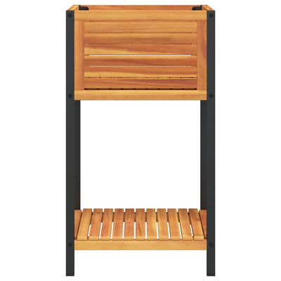 Kukkalaatikko hyllyllä Vlasie 45x45x80cm (akasiapuu ja teräs)