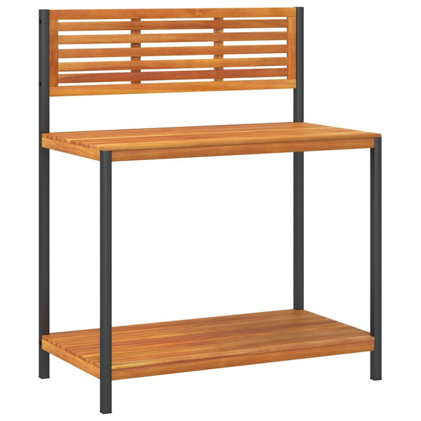 Puutarhan työpöytä Talyai 90x50x110cm (akasiapuu ja teräs)