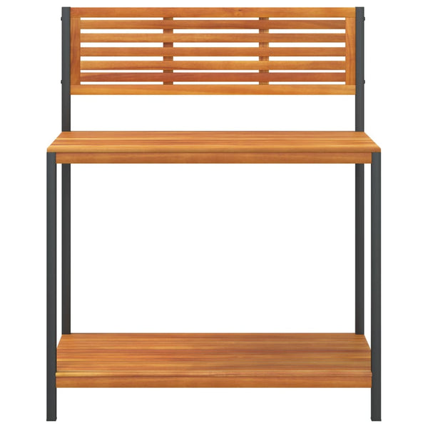 Puutarhan työpöytä Talyai 90x50x110cm (akasiapuu ja teräs)