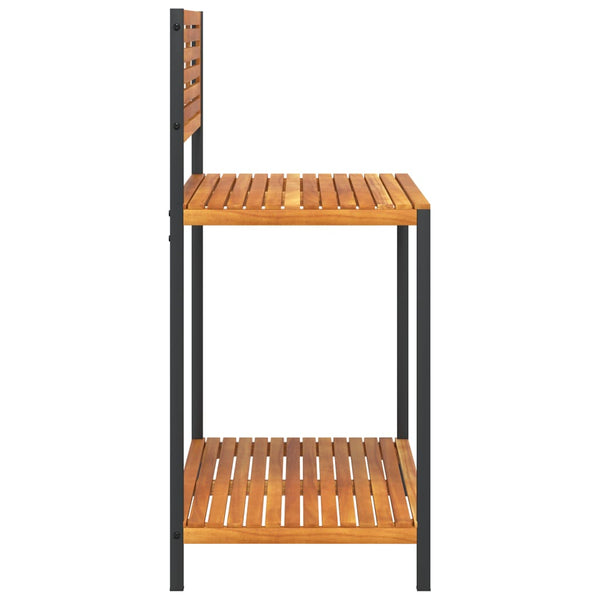 Puutarhan työpöytä Talyai 90x50x110cm (akasiapuu ja teräs)