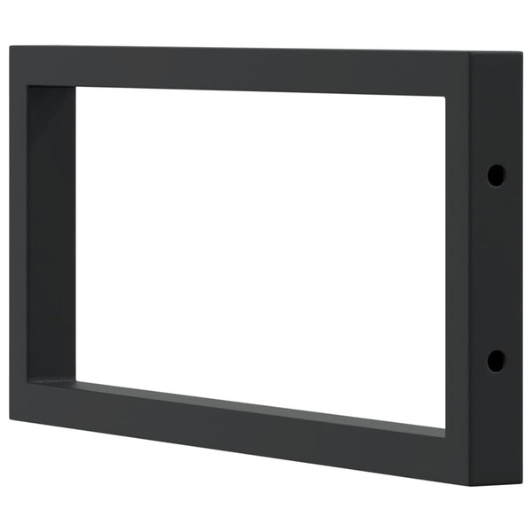 2 kpl suorakaide muotoisia mustia pesualtaan hyllytelinetä teräksestä