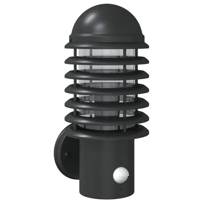 Musta ulkoseinävalo sensorilla Casiea (ruostumaton teräs)