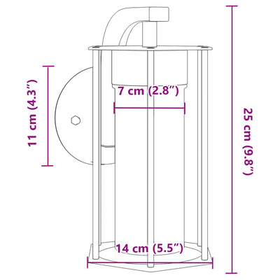 Musta ulkoseinävalo Dogan (ruostumaton teräs)