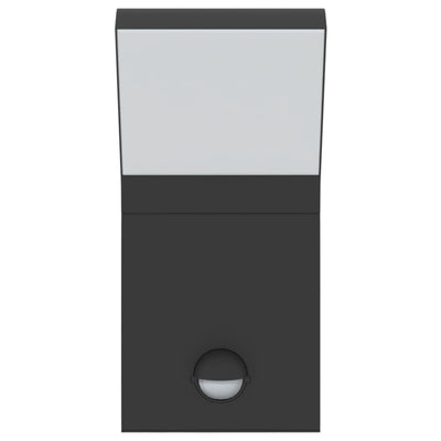 LED Ulkoseinävalot sensoreilla 2 kpl musta valualumiini