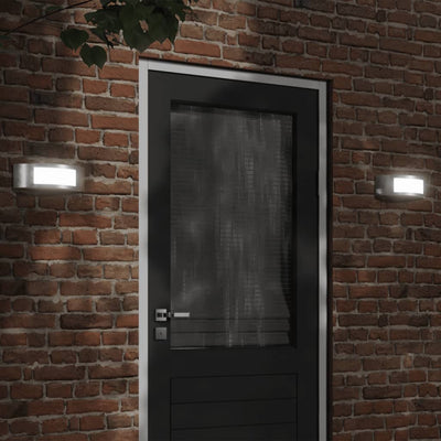 Hopea ulkoseinävalot Monoca (2 kpl ruostumaton teräs)