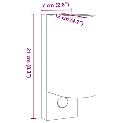 Ulkoseinävalot sensoreilla 2 kpl musta valualumiini