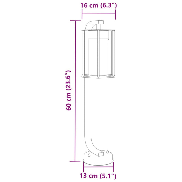 Musta pylväsvalaisimet Dalma 60cm (3 kpl ruostumaton teräs)