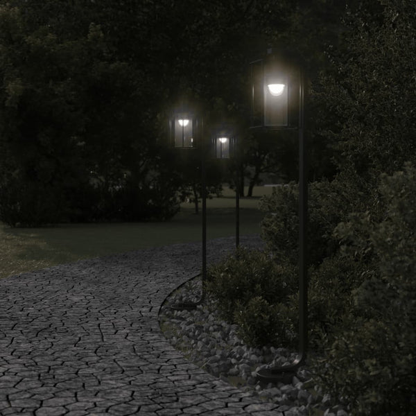 Musta pylväsvalaisin Dalma 100cm (ruostumaton teräs)