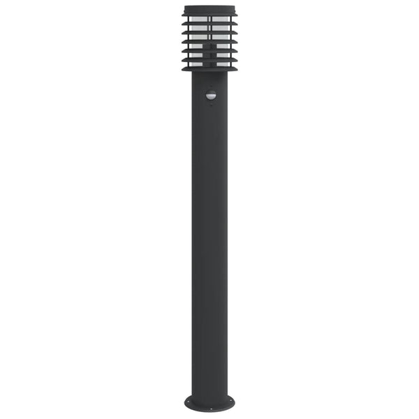 Musta pylväsvalaisimet liiketunnistimella Sila 110cm (3 kpl teräs)