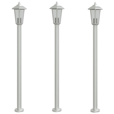 Pylväsvalaisimet 3 kpl hopea 120 cm ruostumaton teräs