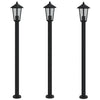 Musta pylväsvalaisimet Evrica 120cm (3 kpl ruostumaton teräs)