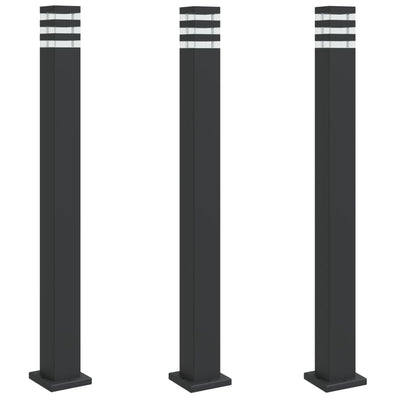 Pylväsvalaisimet 3 kpl musta 110 cm alumiini