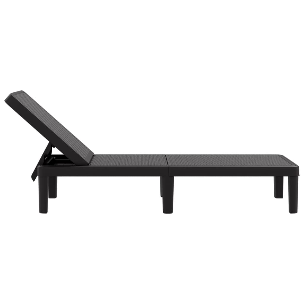 Musta aurinkotuoli Andita 159x57x83,5cm (polypropeeni)
