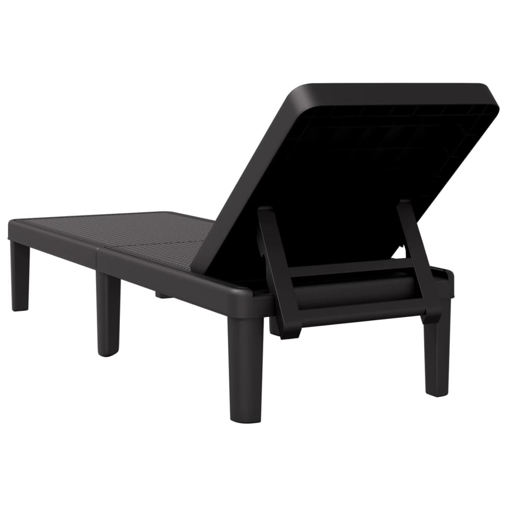 Musta aurinkotuoli Andita 159x57x83,5cm (polypropeeni)