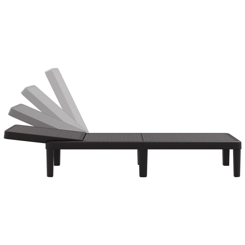 Musta aurinkotuoli Andita 159x57x83,5cm (polypropeeni)