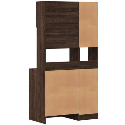 Keittiön kaappi ruskea tammi 95x50x180 cm tekninen puu