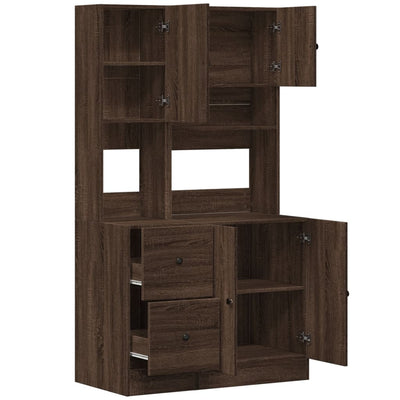 Ruskea keittiön kaappi Fanico 95x50x180cm (puinen)