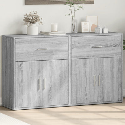Senkit 2 kpl harmaa Sonoma 60x31x70 cm tekninen puu
