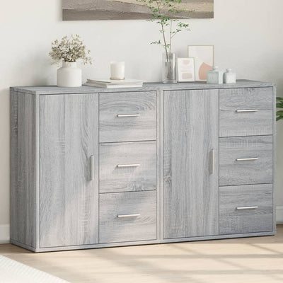Senkit 2 kpl harmaa Sonoma 60x31x70 cm tekninen puu