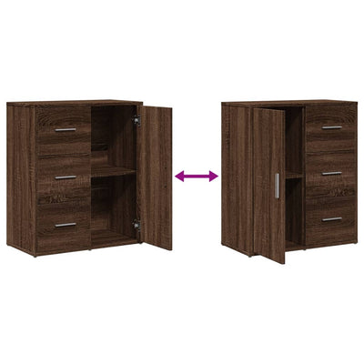 Senkit 2 kpl ruskea tammi 60x31x70 cm tekninen puu