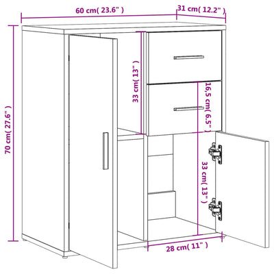 Senkit 2 kpl savutammi 60x31x70 cm tekninen puu