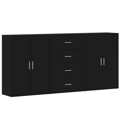 Senkit 3 kpl musta 60x31x84 cm tekninen puu