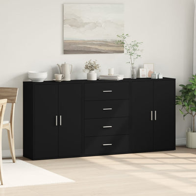 Senkit 3 kpl musta 60x31x84 cm tekninen puu