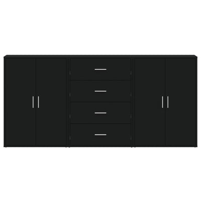 Senkit 3 kpl musta 60x31x84 cm tekninen puu