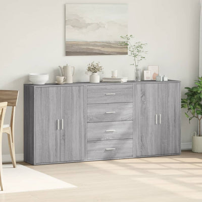 Senkit 3 kpl harmaa Sonoma 60x31x84 cm tekninen puu