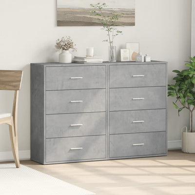 Senkit 2 kpl betoninharmaa 60x31x84 cm tekninen puu