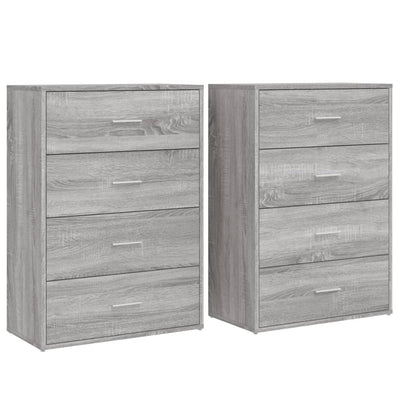 Senkit 2 kpl harmaa Sonoma 60x31x84 cm tekninen puu