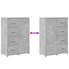 Senkit 2 kpl betoninharmaa 60x31x84 cm tekninen puu