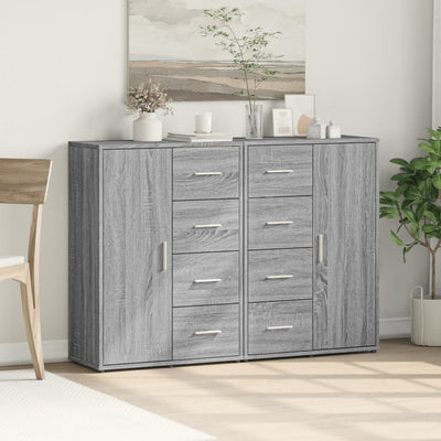 Senkit 2 kpl harmaa Sonoma 60x31x84 cm tekninen puu
