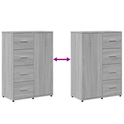 Senkit 2 kpl harmaa Sonoma 60x31x84 cm tekninen puu