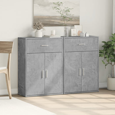 Senkit 2 kpl betoninharmaa 60x30x84 cm tekninen puu