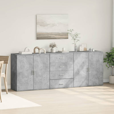 Senkit 3 kpl betoninharmaa tekninen puu