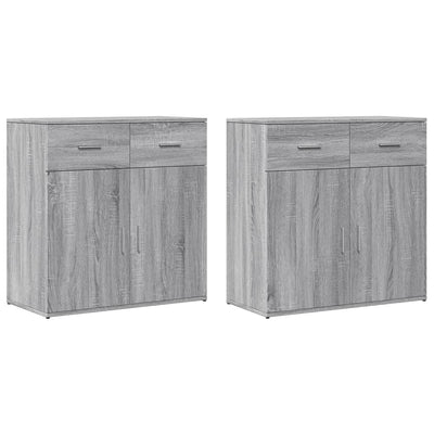 Senkit 2 kpl harmaa Sonoma 79x38x80 cm tekninen puu