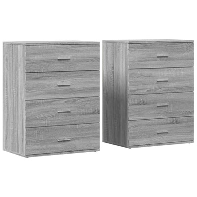 Senkit 2 kpl harmaa Sonoma 60x39x80 cm tekninen puu