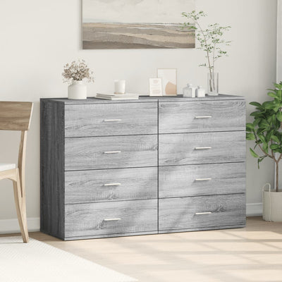 Senkit 2 kpl harmaa Sonoma 60x39x80 cm tekninen puu