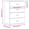Senkit 2 kpl harmaa Sonoma 60x39x80 cm tekninen puu