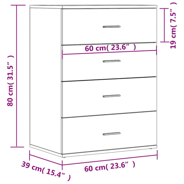 Harmaa senkit Preparatorul 60x39x80cm (2 kpl, puinen)