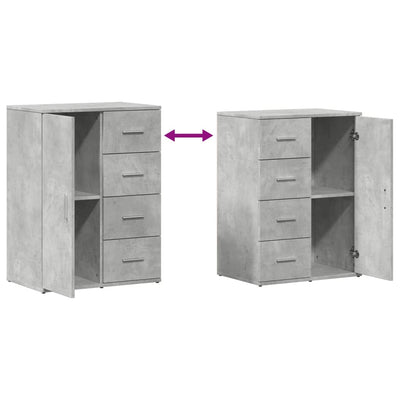 Senkit 2 kpl betoninharmaa 59x39x80 cm tekninen puu